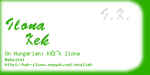 ilona kek business card